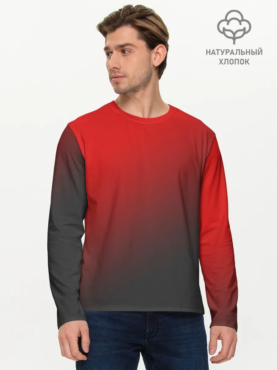 Мужской лонгслив базовый / RED