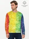 Мужской лонгслив базовый / разноцветный акварель градиент