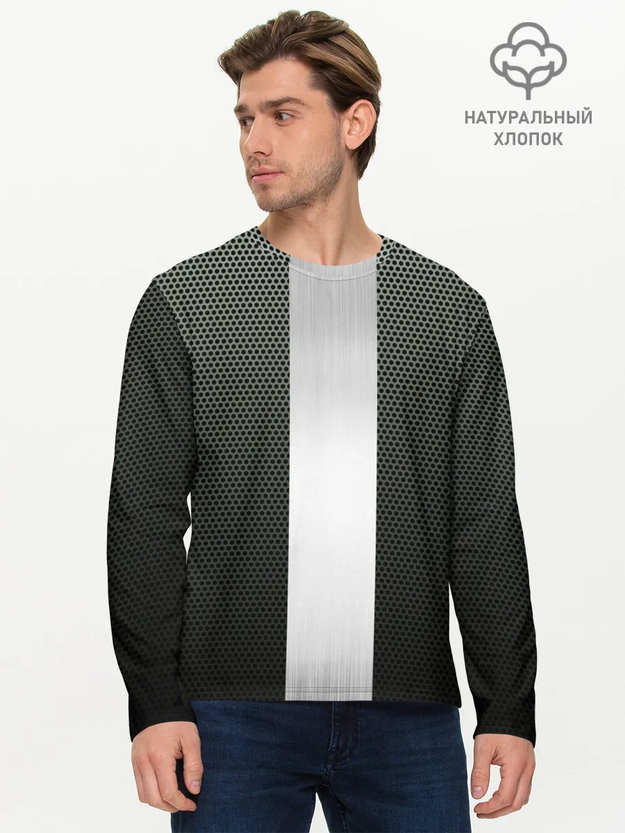 Мужской лонгслив базовый / Карбоновый занавес