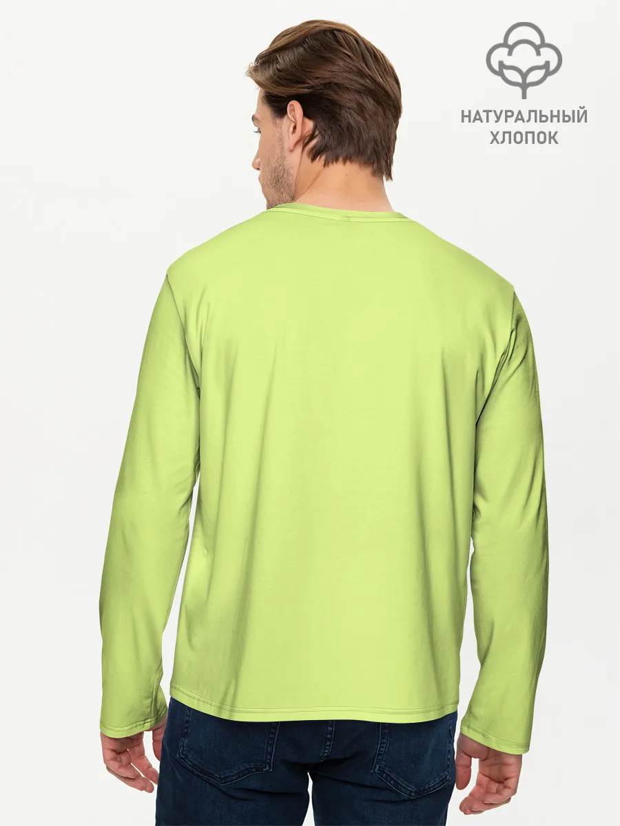 Мужской лонгслив базовый / Ленивец спит на ветке рисунок