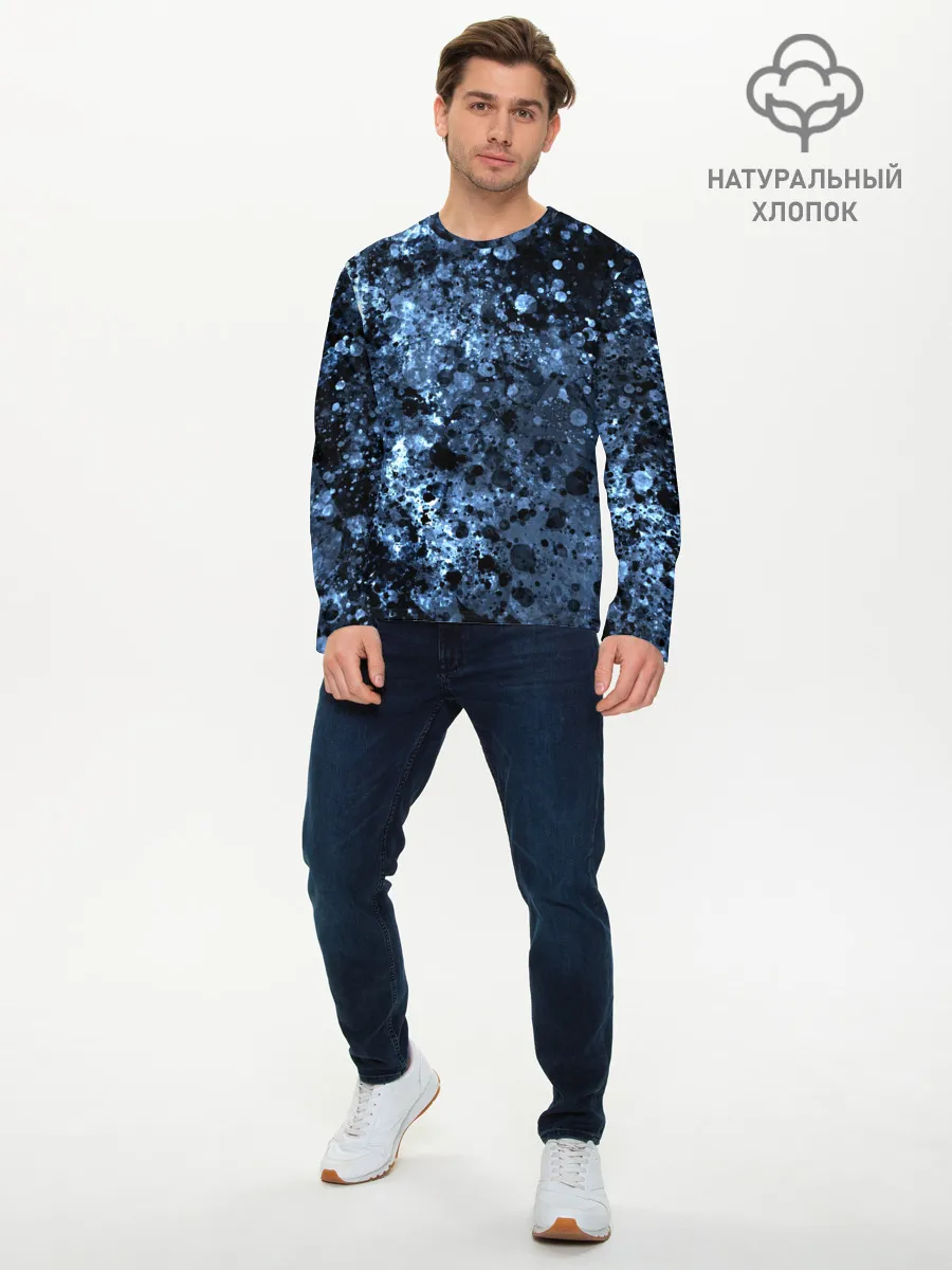 Мужской лонгслив базовый / абстракция жидкость