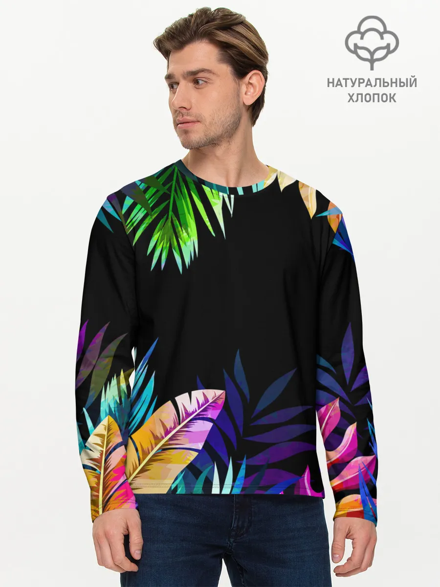 Мужской лонгслив базовый / Тропическая Ночь
