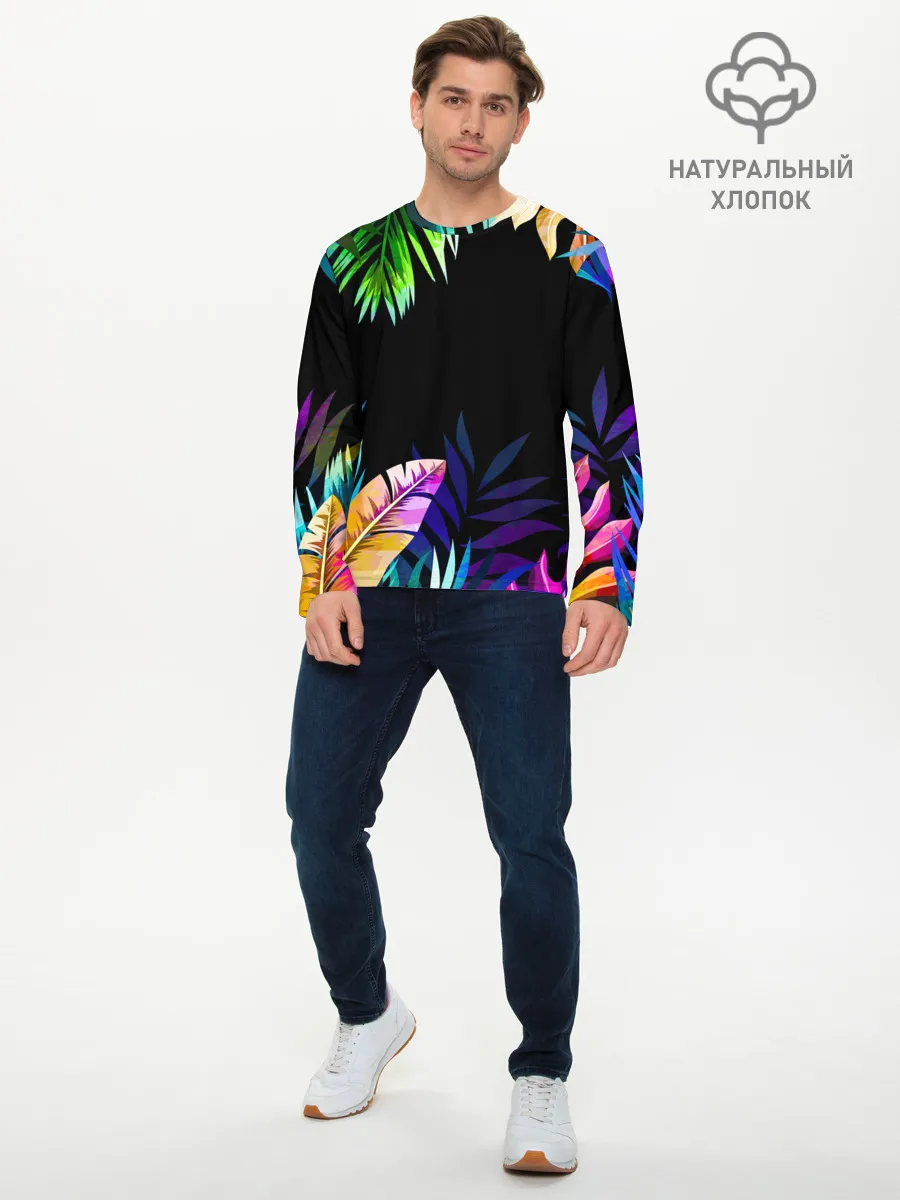 Мужской лонгслив базовый / Тропическая Ночь