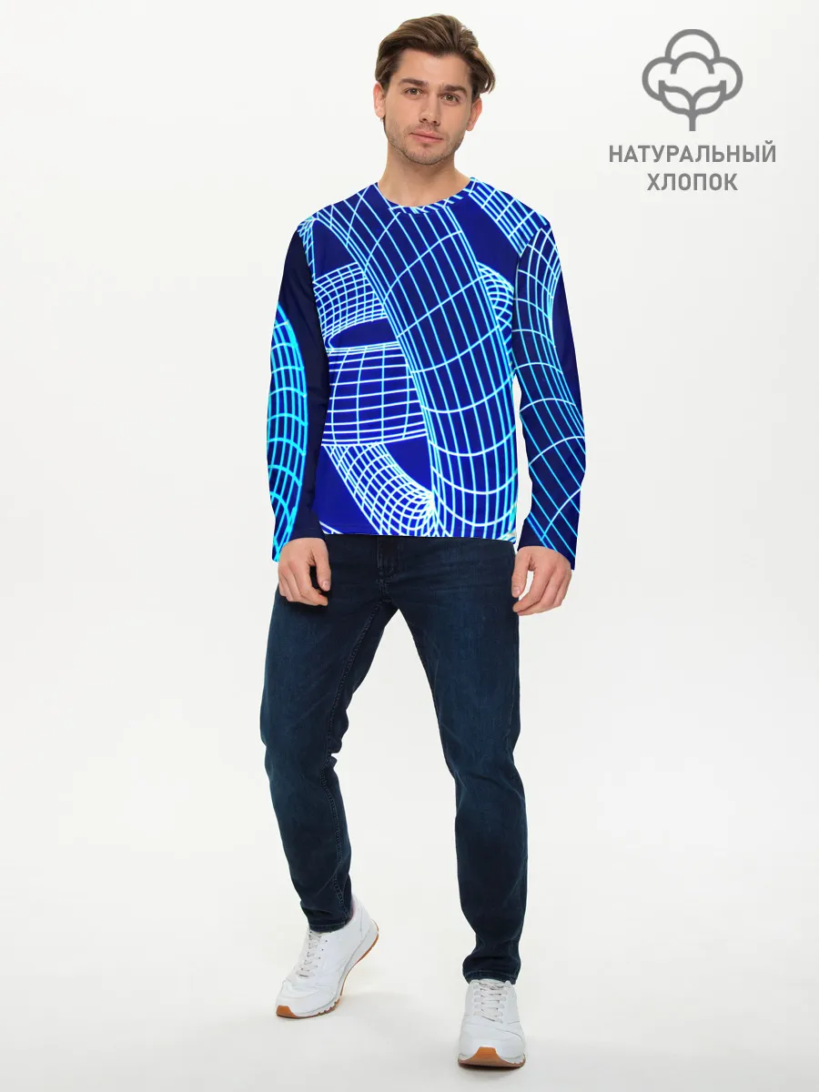 Мужской лонгслив базовый / НЕОНОВАЯ СПИРАЛЬ