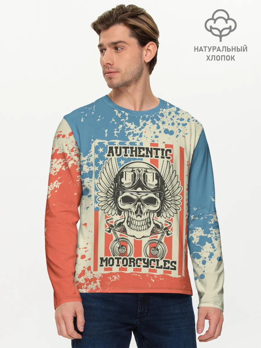 Мужской лонгслив базовый / Authentic Motorcycle