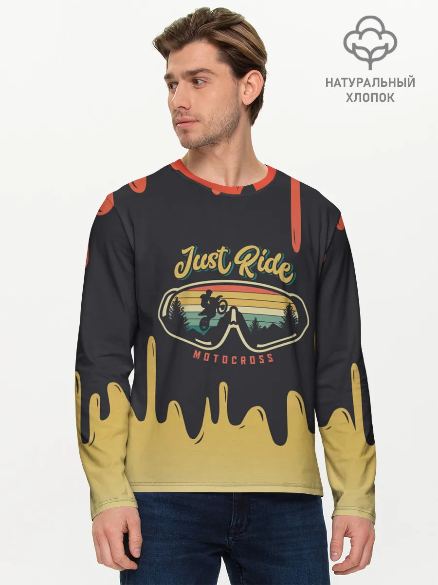 Мужской лонгслив базовый / Just Ride MOTOCROSS | МОТОКРОСС