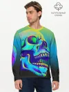Мужской лонгслив базовый / Neon skull