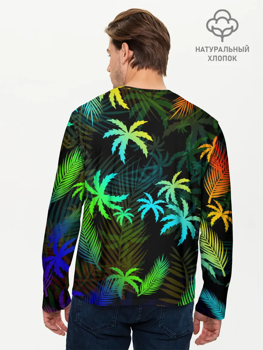 Мужской лонгслив базовый / ПАЛЬМЫ / ТРОПИКИ