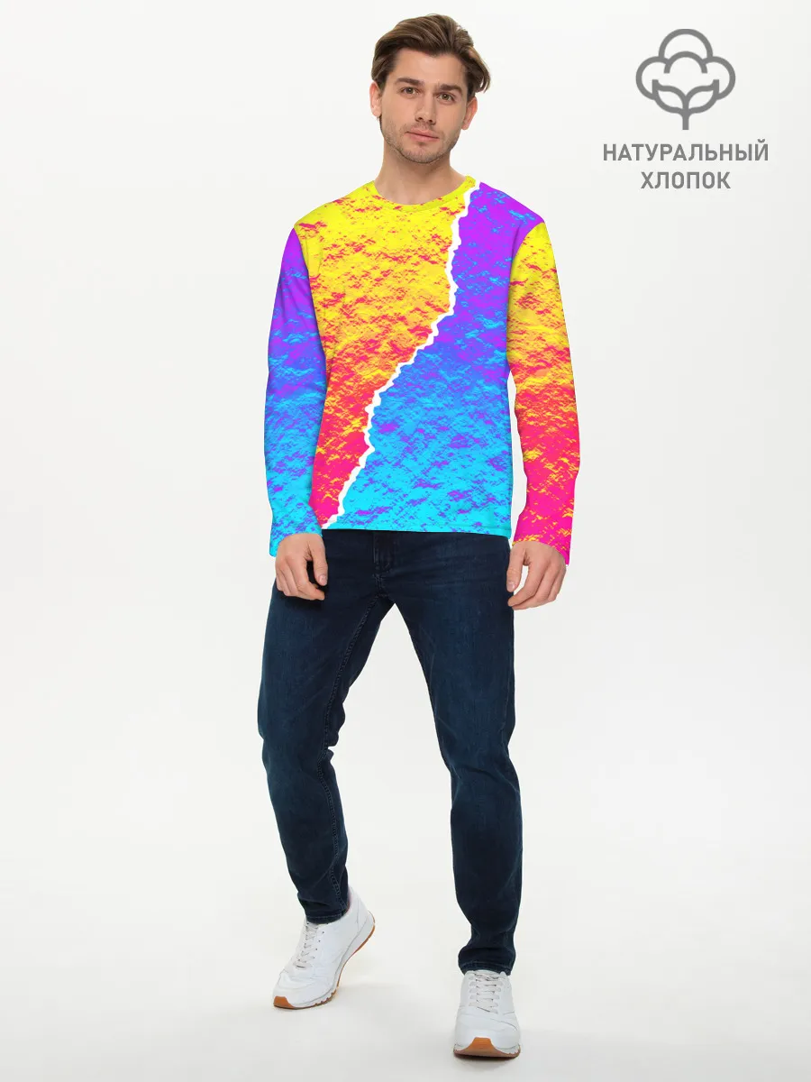 Мужской лонгслив базовый / Цветные переливы