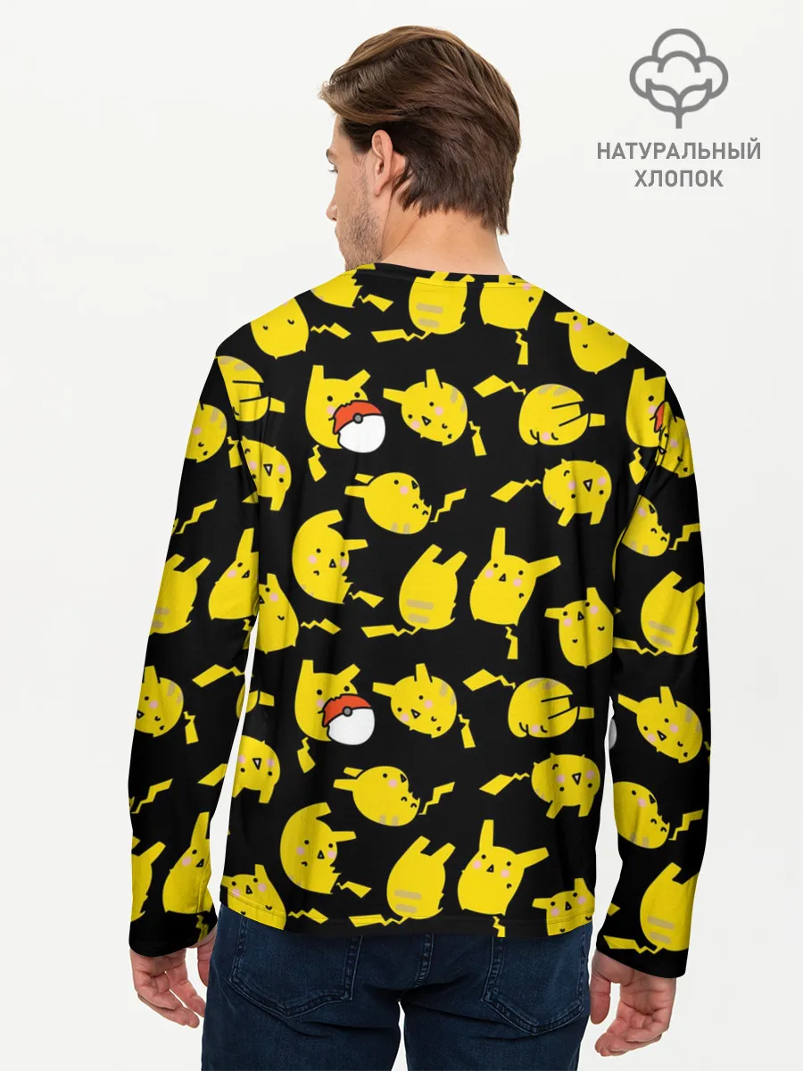Мужской лонгслив базовый / Пикачу