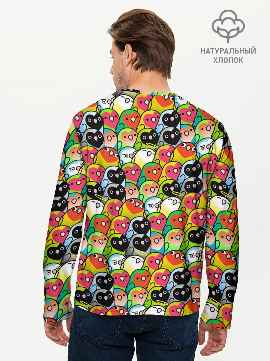 Мужской лонгслив базовый / Папуги