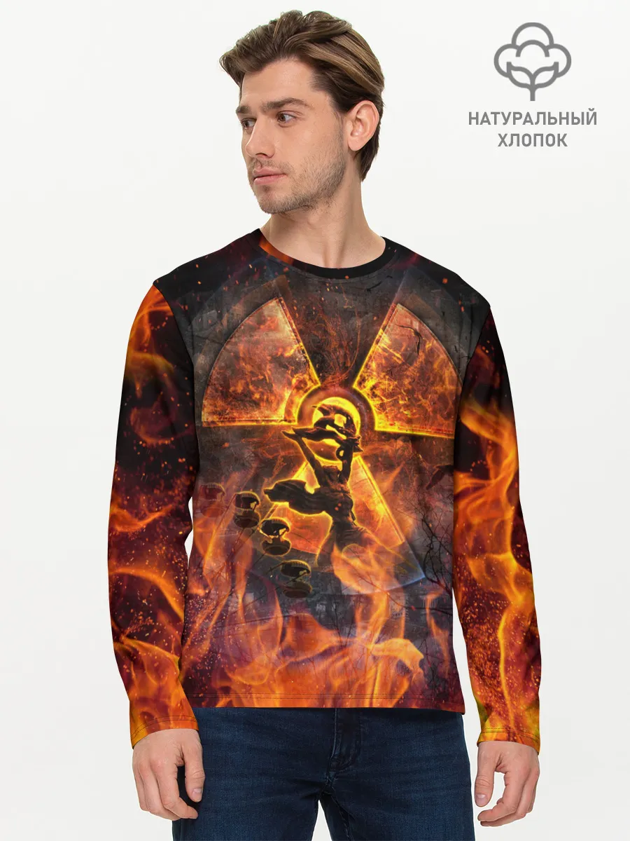 Мужской лонгслив базовый / S.T.A.L.K.E.R. 2 КОЛЕСО ОБОЗРЕНИЯ,ПРИПЯТЬ