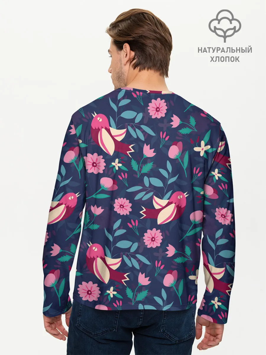 Мужской лонгслив базовый / Арт джунгли