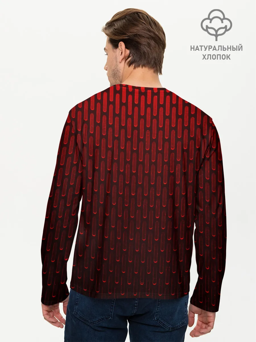 Мужской лонгслив базовый / текстура красный градиент