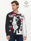 Мужской лонгслив базовый / monokuma с пупком и иероглифами