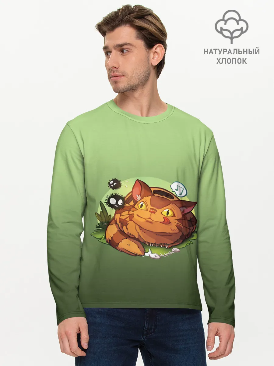 Мужской лонгслив базовый / Catbus Studio Ghibli Котобус