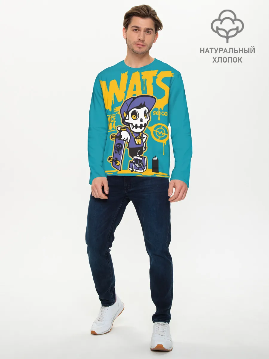 Мужской лонгслив базовый / Граффити Wats