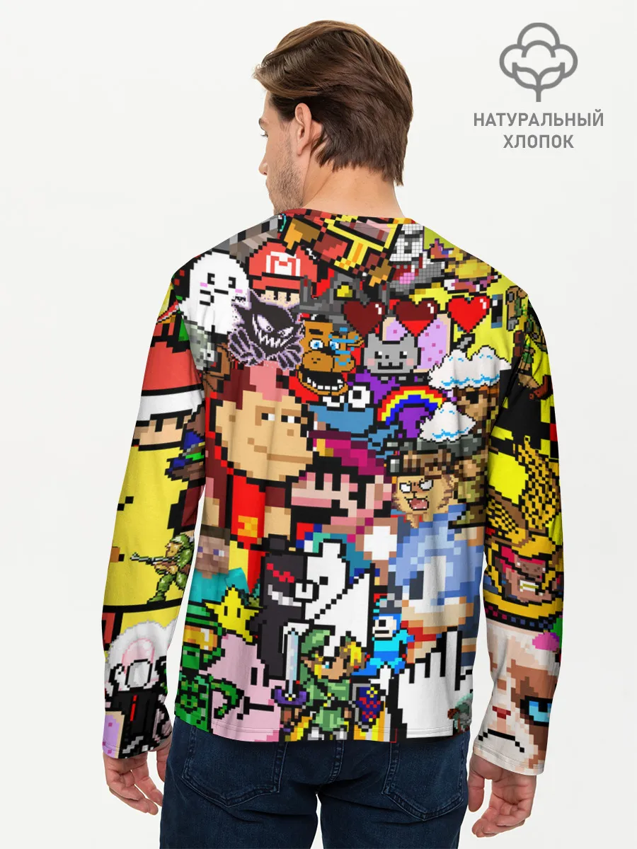 Мужской лонгслив базовый / Pixel