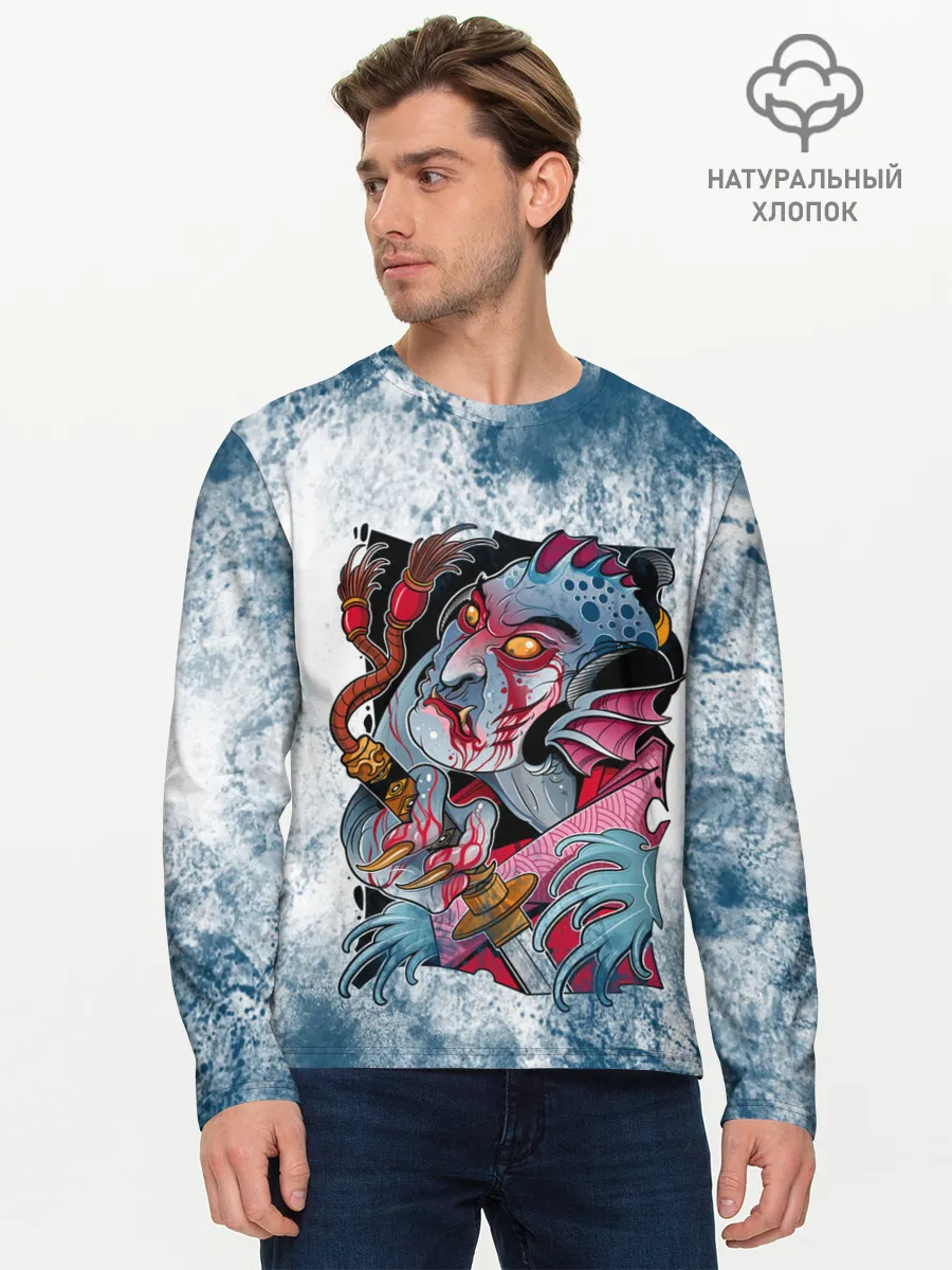 Мужской лонгслив базовый / Водяной | Мифология