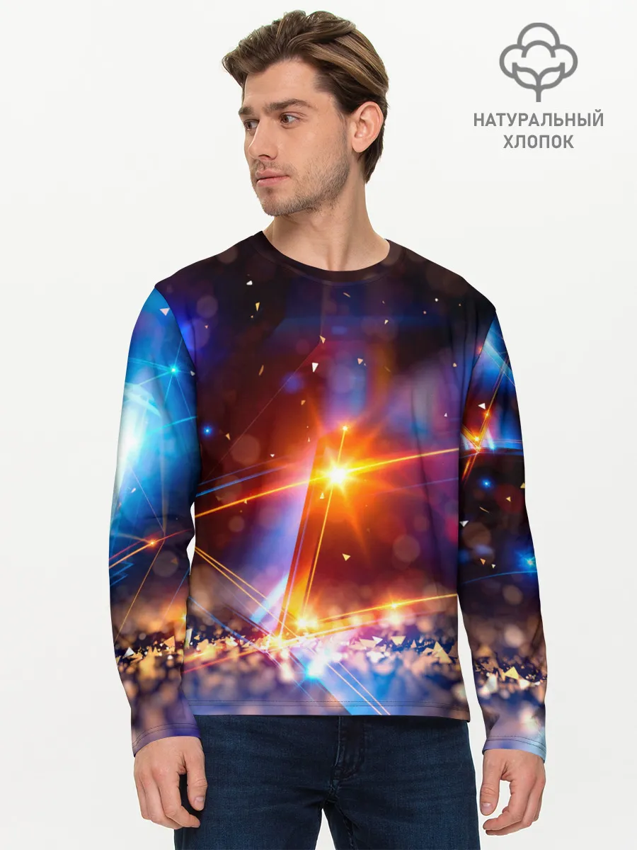 Мужской лонгслив базовый / geometry light