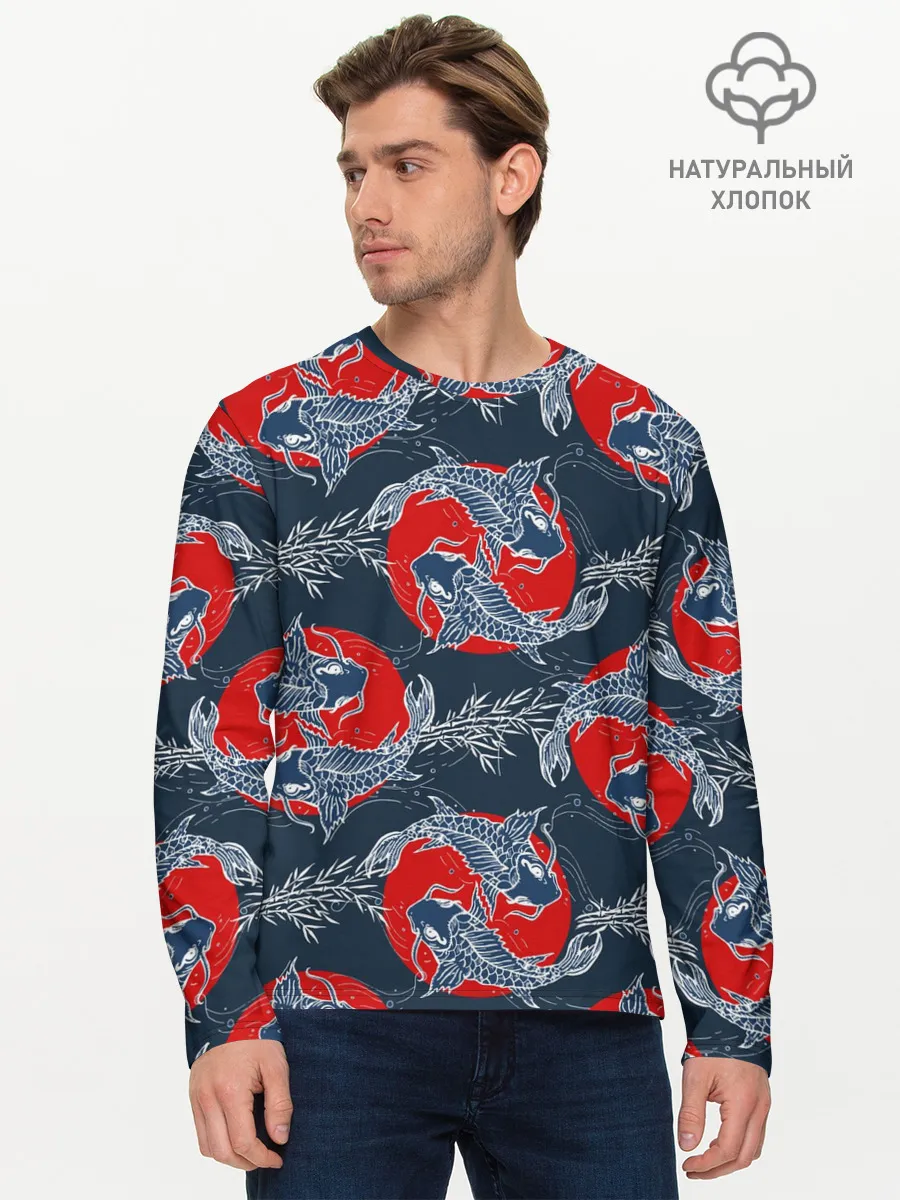 Мужской лонгслив базовый / Japanese carp