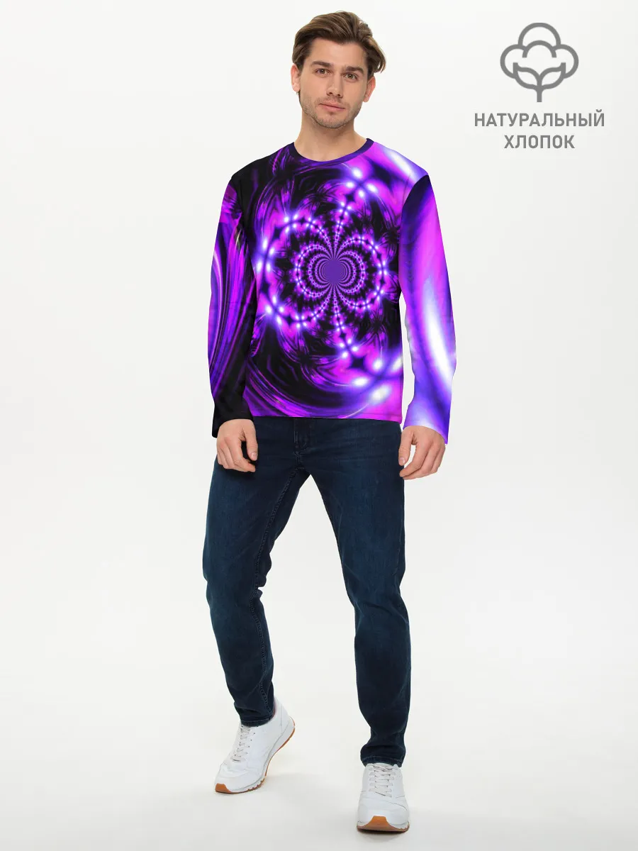 Мужской лонгслив базовый / НЕОНОВЫЙ ФРАКТАЛ