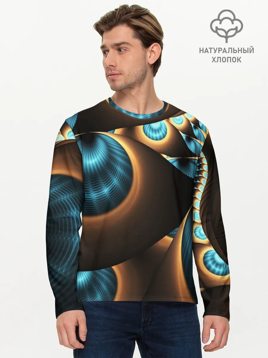 Мужской лонгслив базовый / 3D FRACTAL
