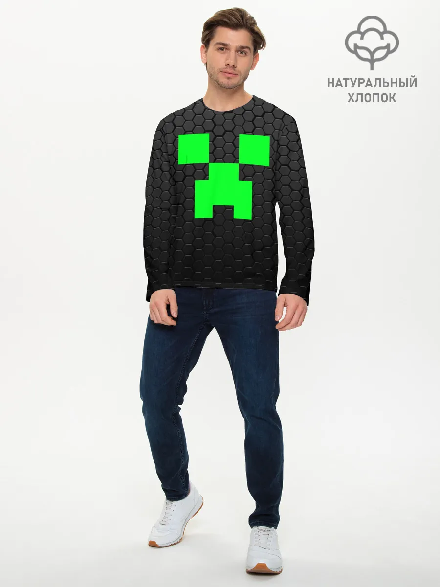Мужской лонгслив базовый / MINECRAFT CREEPER | КРИПЕР МАЙНКРАФТ