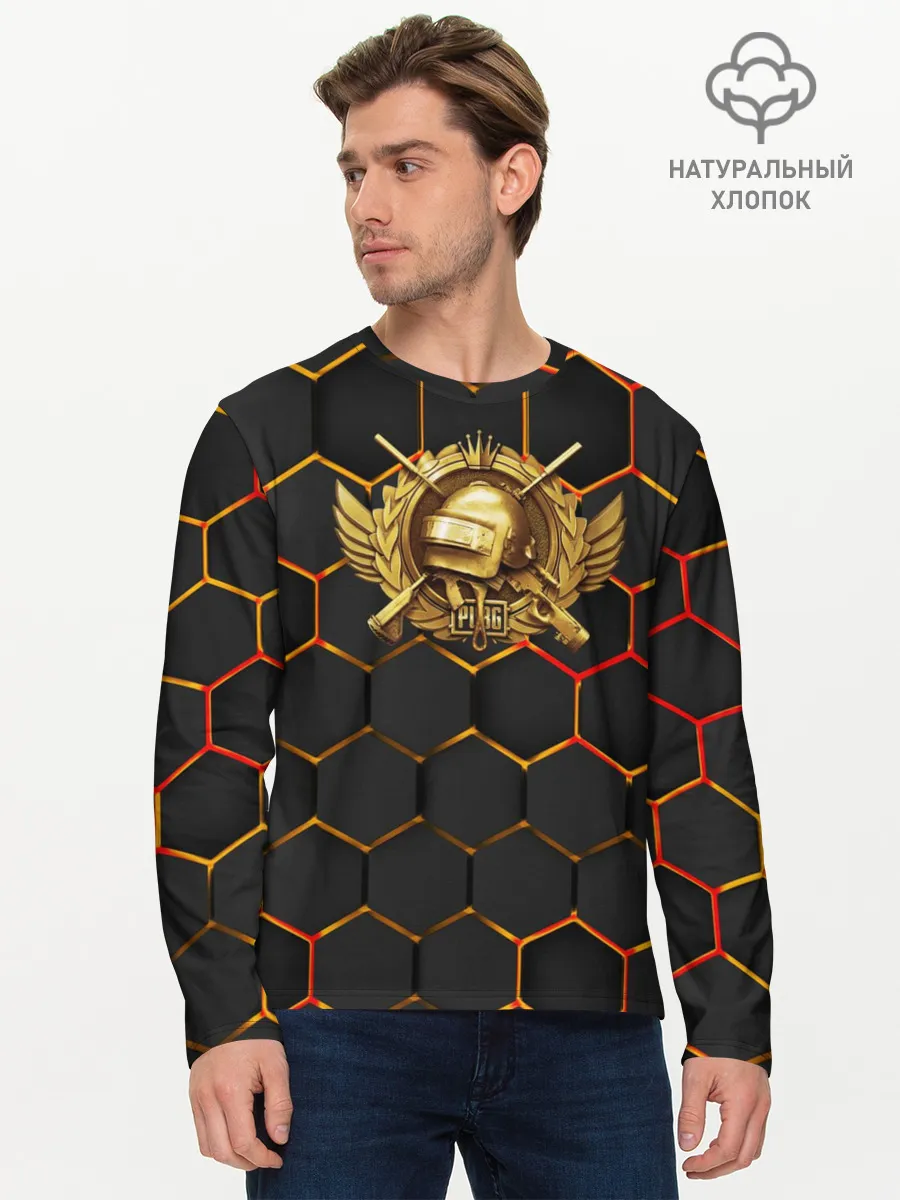 Мужской лонгслив базовый / Pubg | Gold Logo