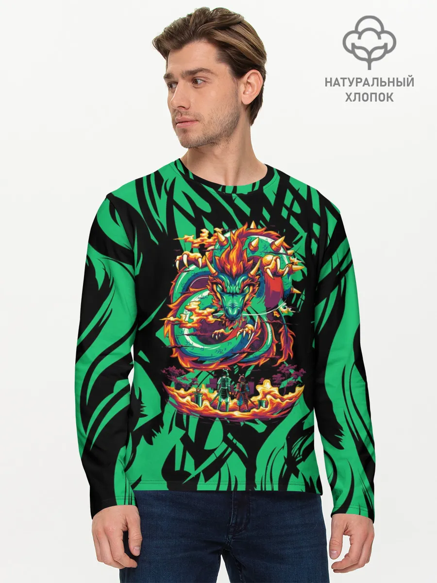 Мужской лонгслив базовый / Dragon | Дракон