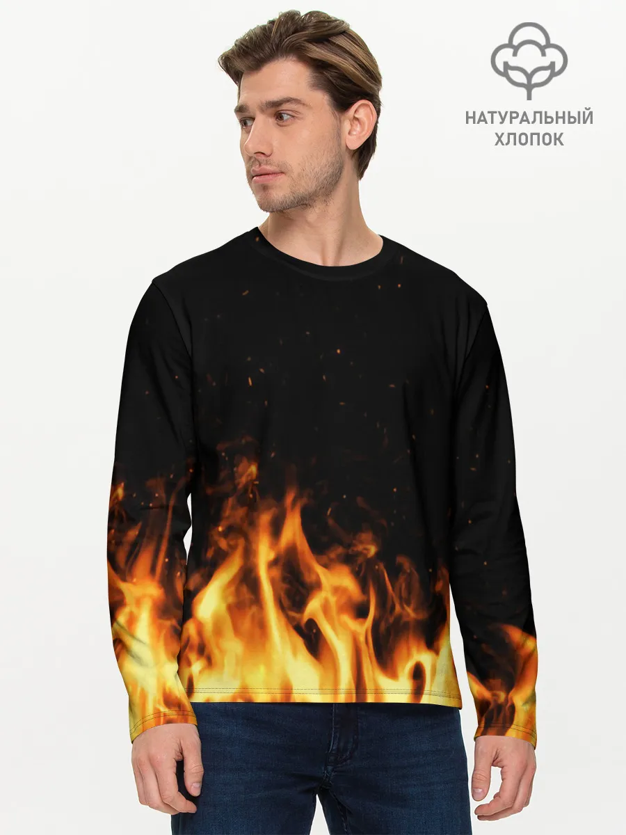 Мужской лонгслив базовый / Огонь
