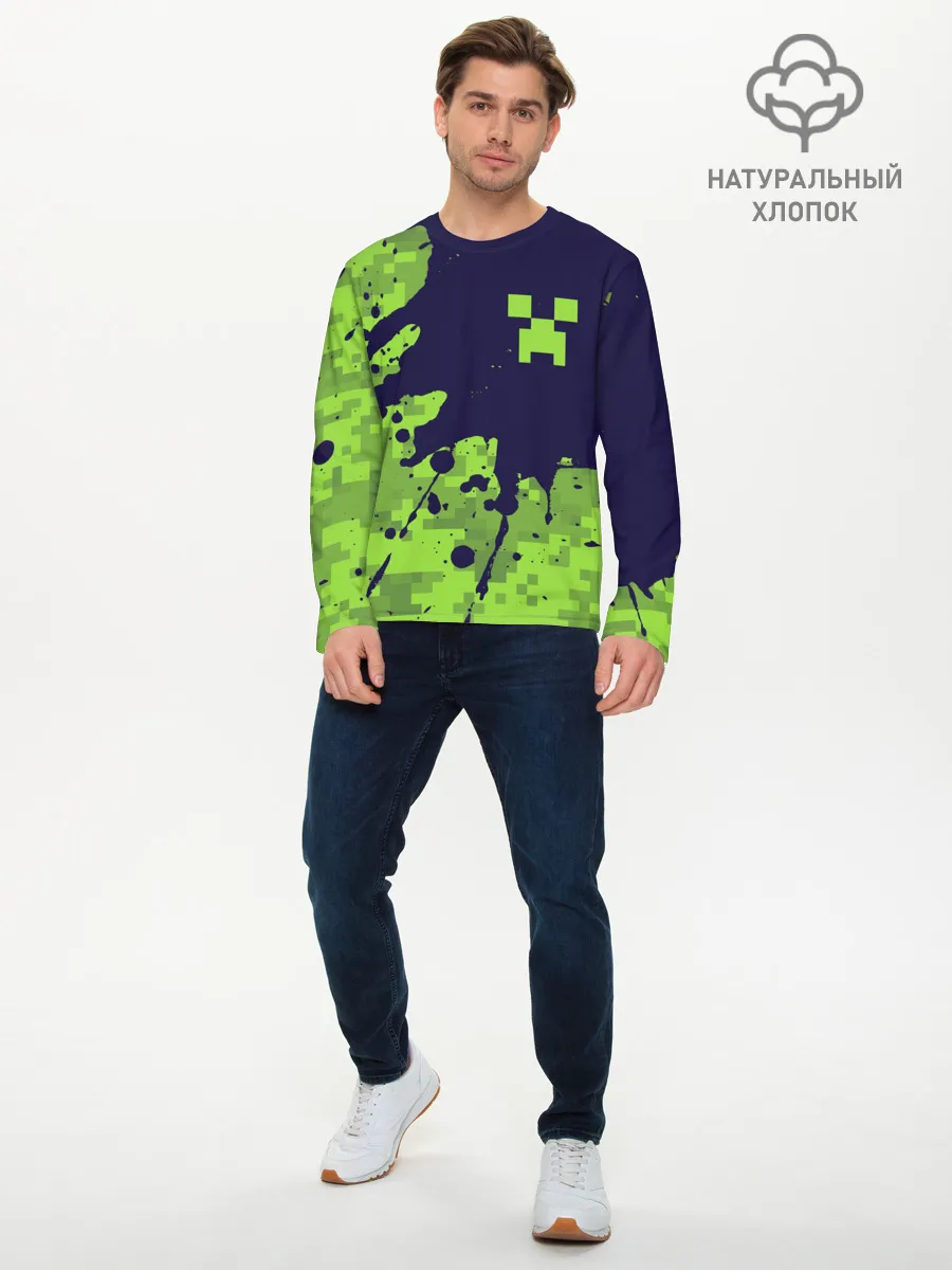 Мужской лонгслив базовый / MINECRAFT / МАЙНКРАФТ