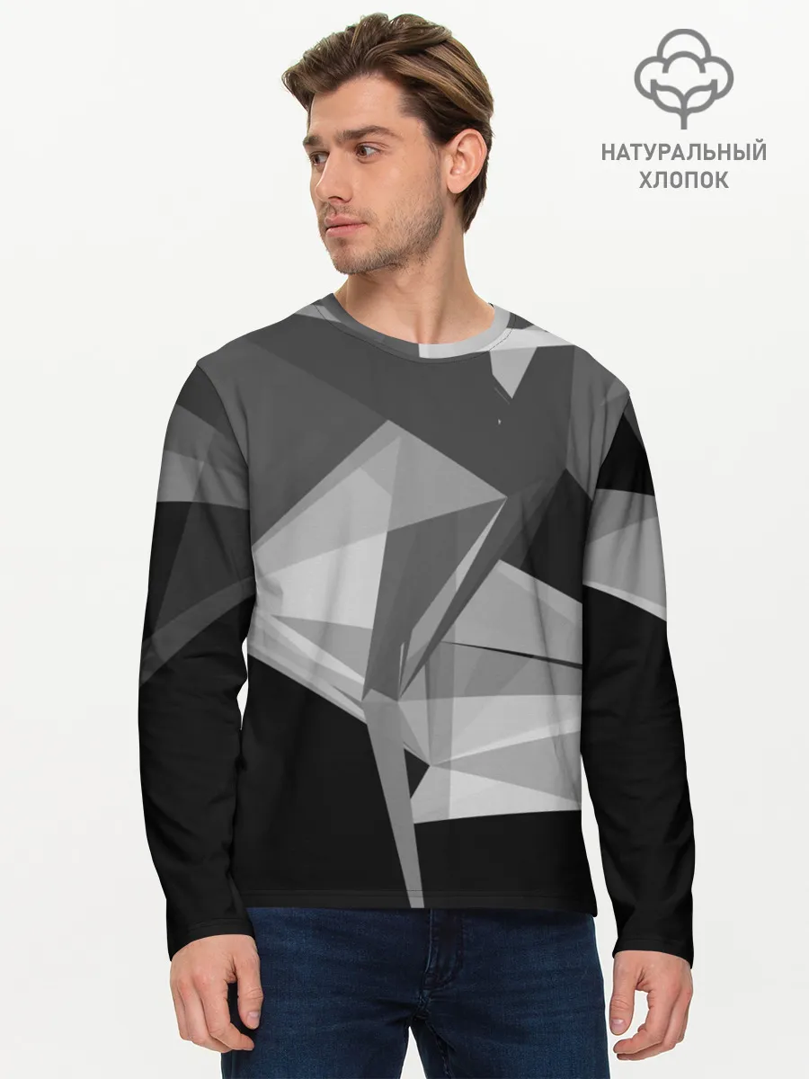 Мужской лонгслив базовый / Camo - Black & White