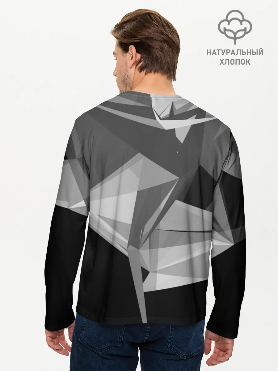Мужской лонгслив базовый / Camo - Black & White