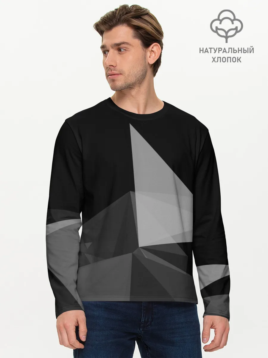Мужской лонгслив базовый / Camo - Black & White