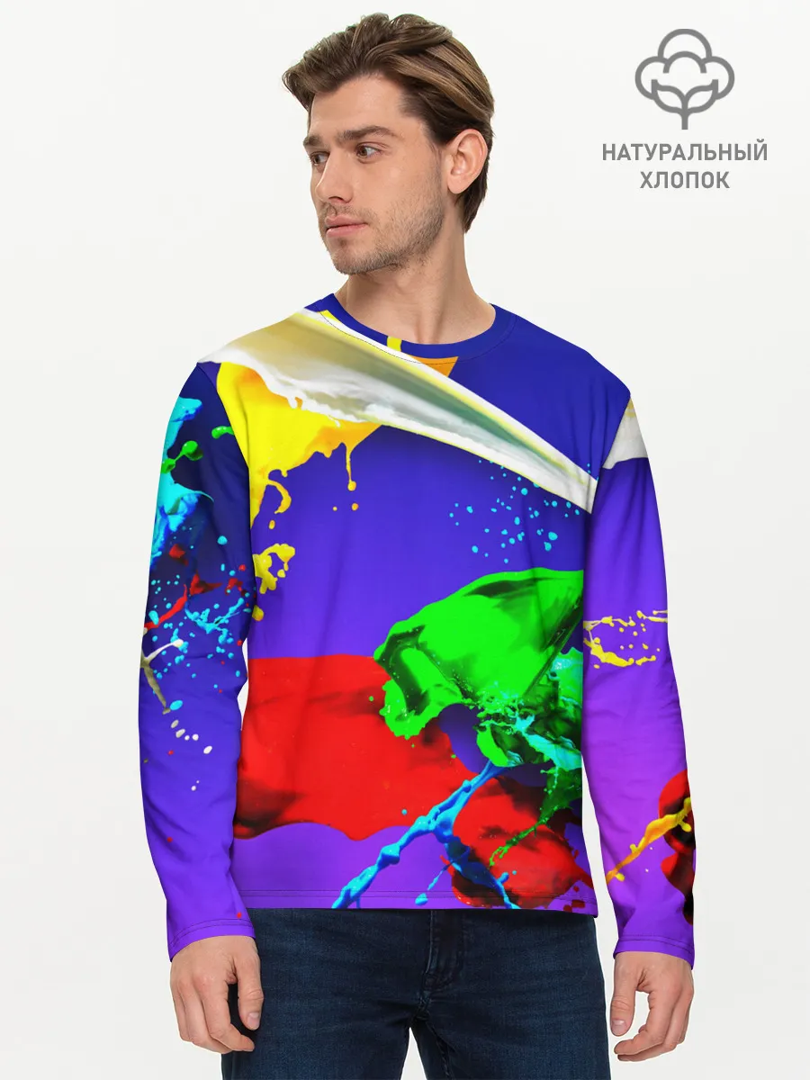 Мужской лонгслив базовый / НЕОНОВЫЙ КРАСКИ