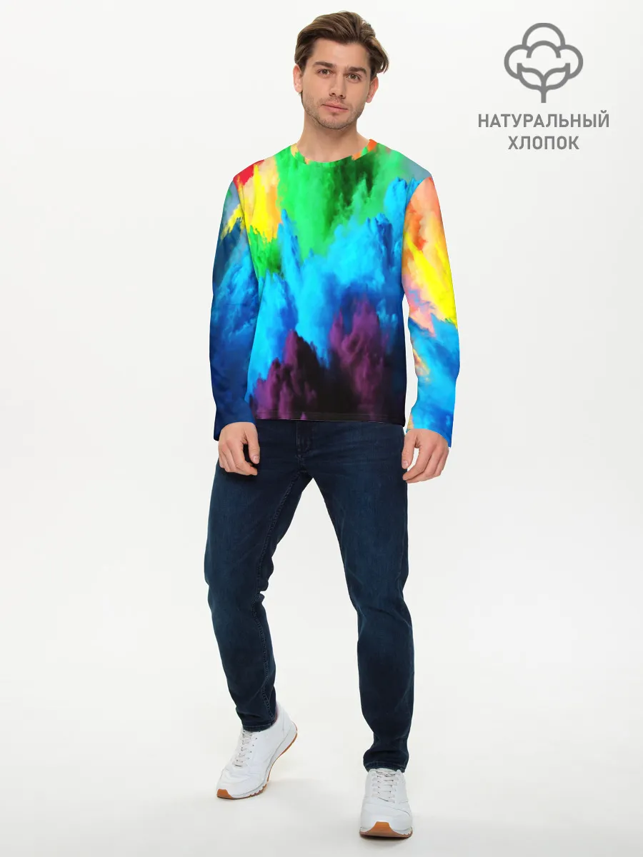 Мужской лонгслив базовый / РАЗНОЦВЕТНЫЕ КРАСКИ