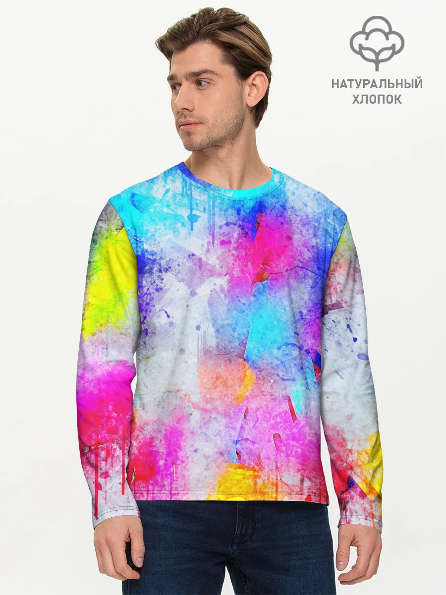 Мужской лонгслив базовый / НЕОНОВЫЕ ПОТЕРТОСТИ