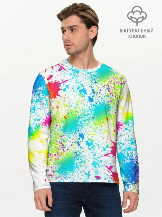 Мужской лонгслив базовый / БРЫЗГИ НЕОНА