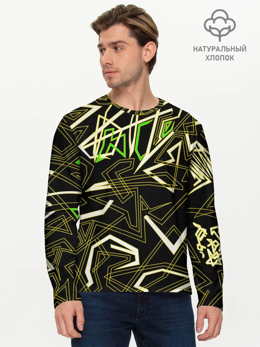 Мужской лонгслив базовый / Геометрическая абстракция