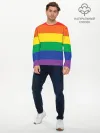 Мужской лонгслив базовый / Радуга