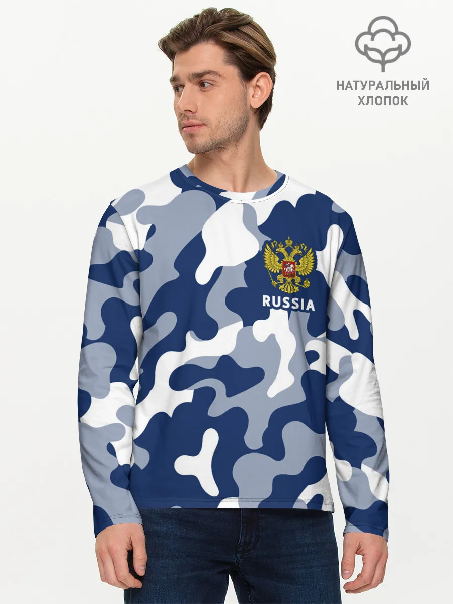 Мужской лонгслив базовый / RUSSIA / РОССИЯ
