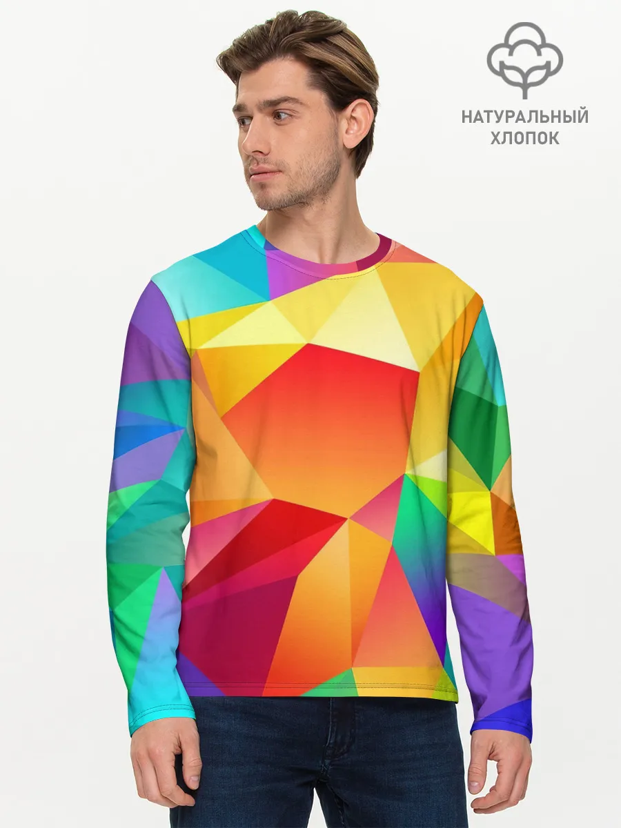 Мужской лонгслив базовый / Яркая мозаика