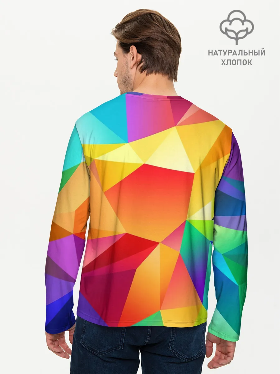 Мужской лонгслив базовый / Яркая мозаика