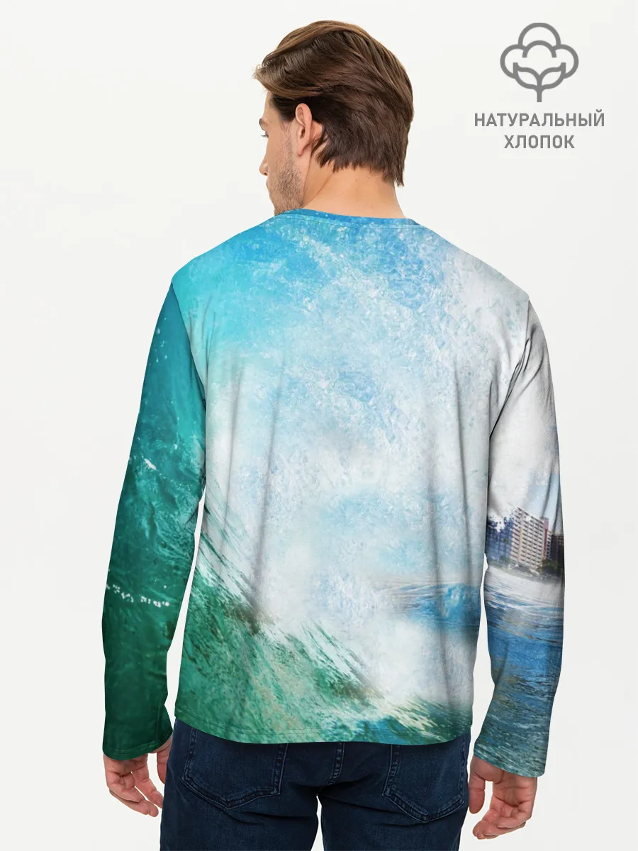 Мужской лонгслив базовый / Тираннозавр REX | Серфинг