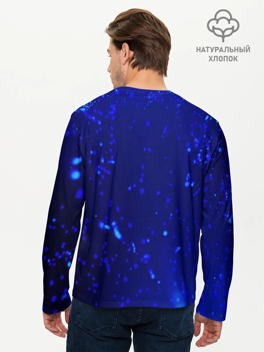 Мужской лонгслив базовый / Котик под Дождем