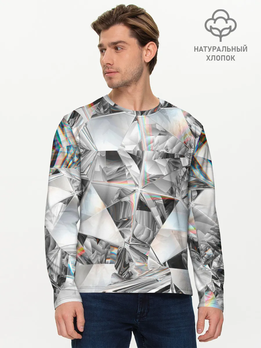 Мужской лонгслив базовый / зеркальный калейдоскоп