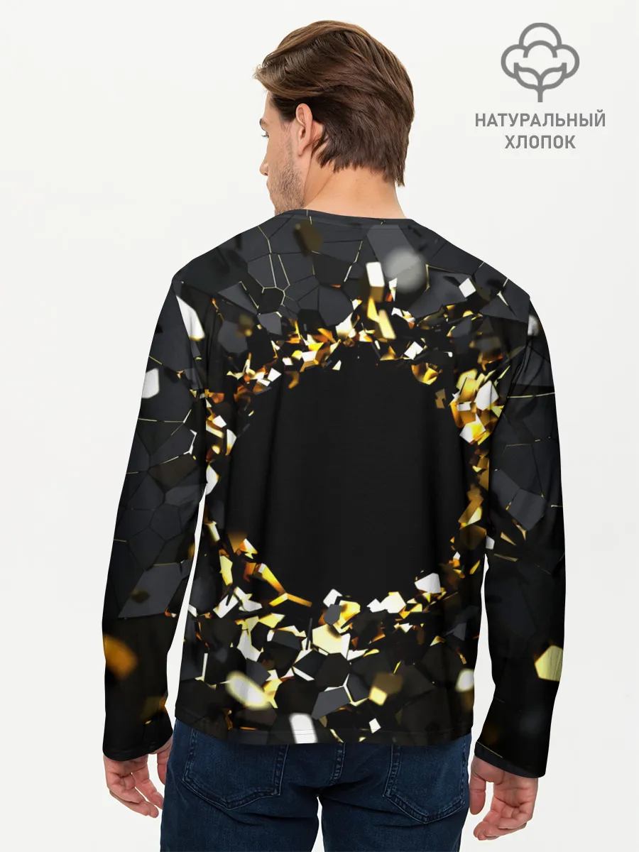 Мужской лонгслив базовый / Брызги стекла