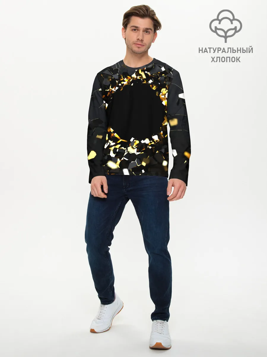 Мужской лонгслив базовый / Брызги стекла