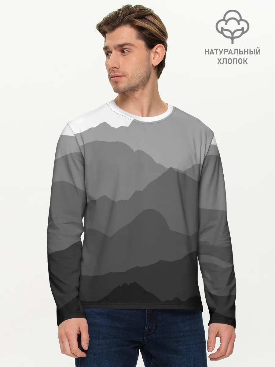 Мужской лонгслив базовый / горы